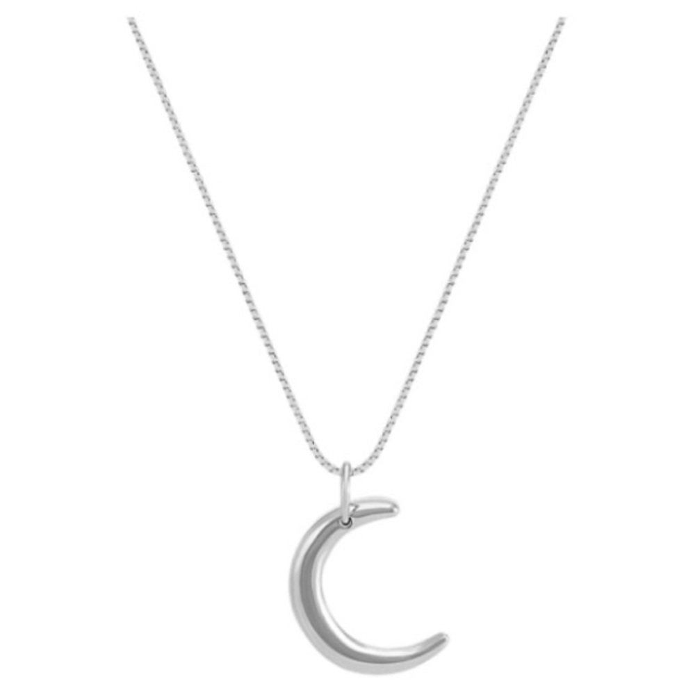 Shane Co. Sterling Silver Crescent Moon Necklace